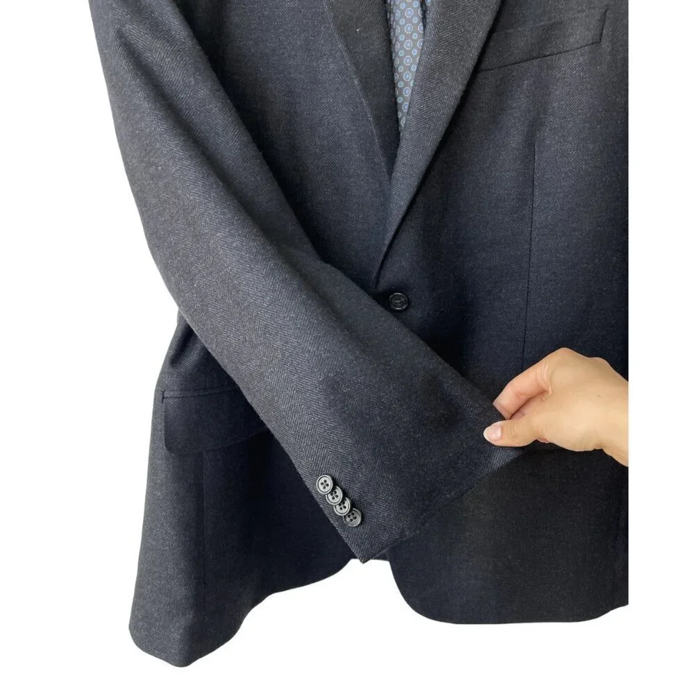Michael Kors‎ Blazer Coat Jacket 44L Black Wool Cashmere Dressy Classic Suit
